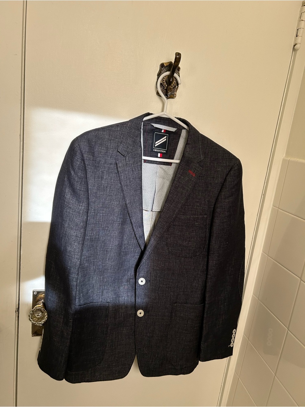 Hechter Paris Men's Dark Blue/Grey Sport Coat Blazer Size S/38R